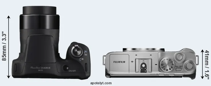 Compare SX420 versus X-A7 top