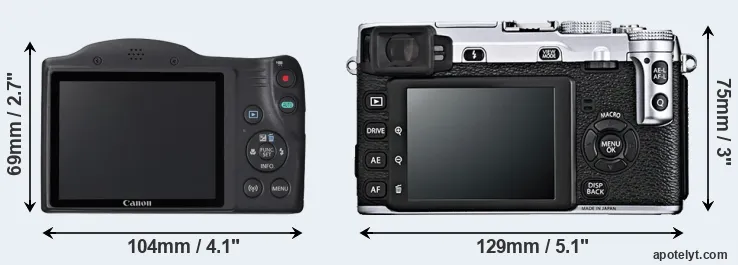 Comparison SX420 or X-E1 rear