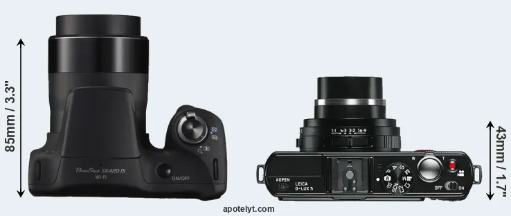 Compare SX420 versus D-LUX 5 top