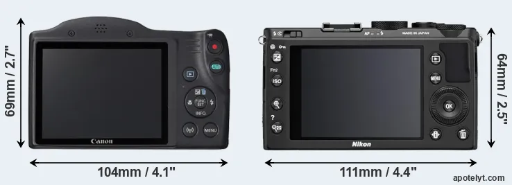 Comparison SX420 or Coolpix A rear