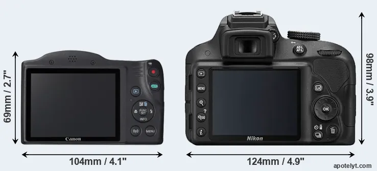 Comparison SX420 or D3300 rear