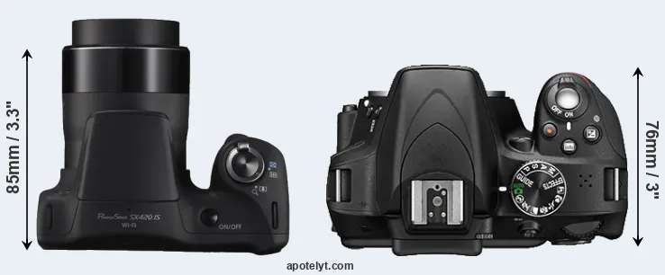 Compare SX420 versus D3300 top