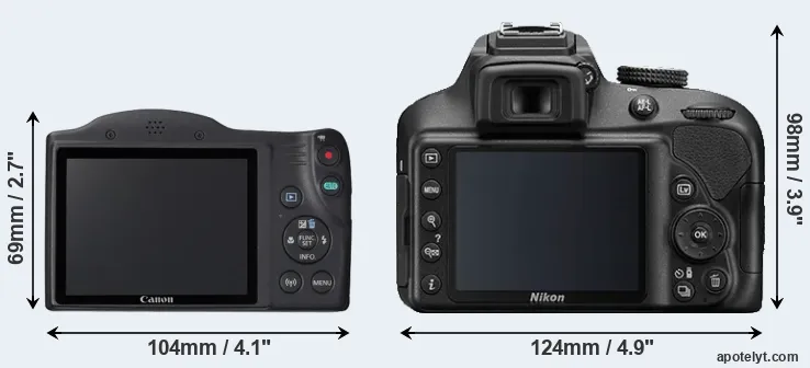 Comparison SX420 or D3400 rear