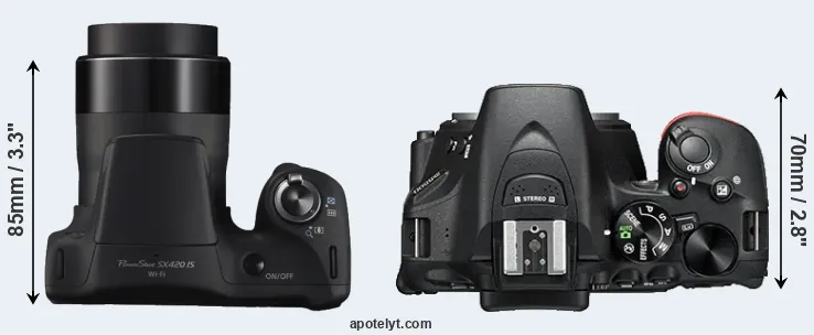 Compare SX420 versus D5500 top