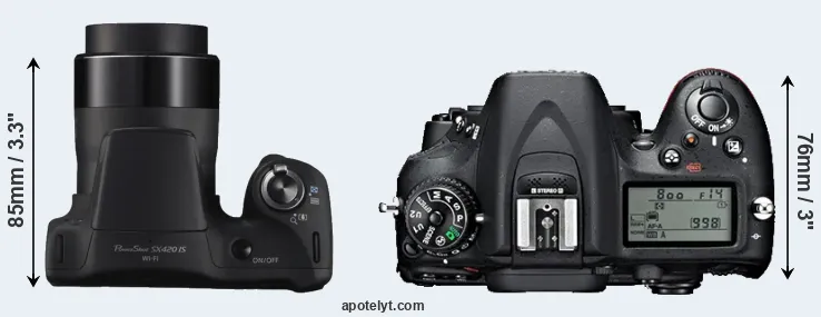 Compare SX420 versus D7100 top