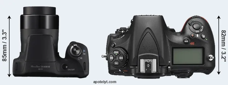 Compare SX420 versus D810 top