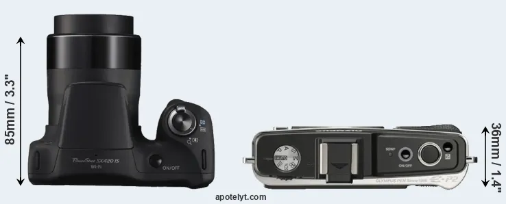 Compare SX420 versus E-P2 top