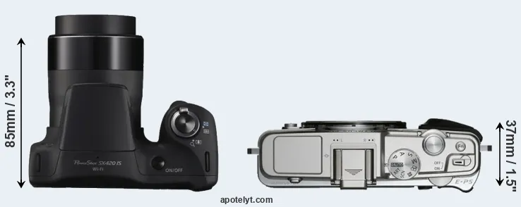 Compare SX420 versus E-P5 top