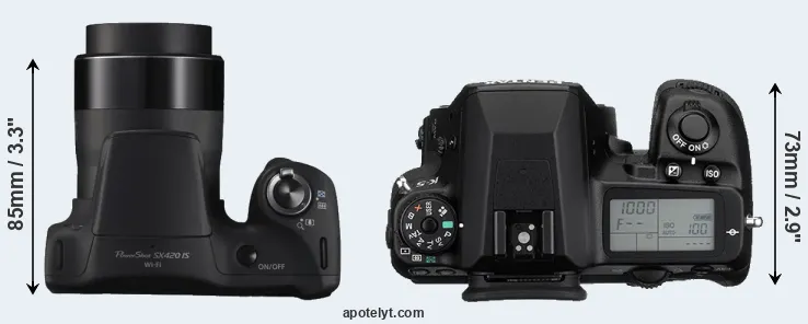 Compare SX420 versus K-5 top