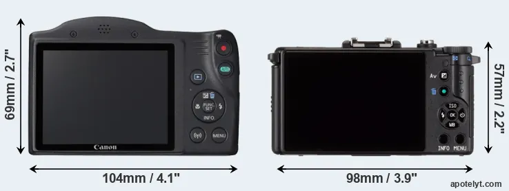 Comparison SX420 or Pentax Q rear
