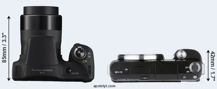 Compare SX420 versus NEX-F3 top