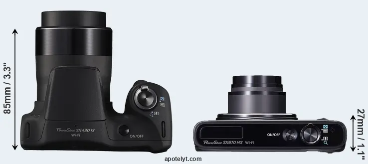 Compare SX430 versus SX610 top