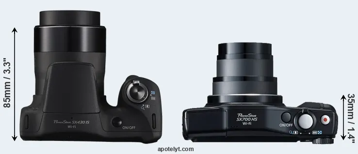 Compare SX430 versus SX700 top