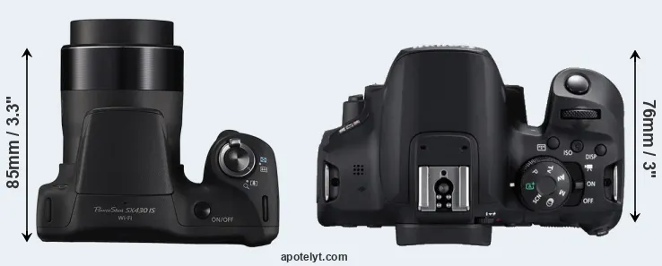 Compare SX430 versus T8i top