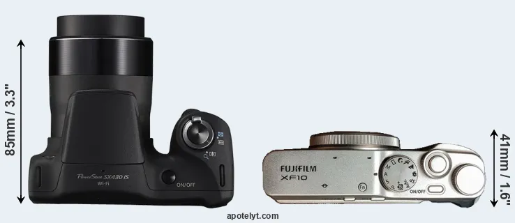 Compare SX430 versus XF10 top