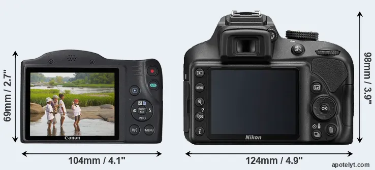 Comparison SX430 or D3400 rear
