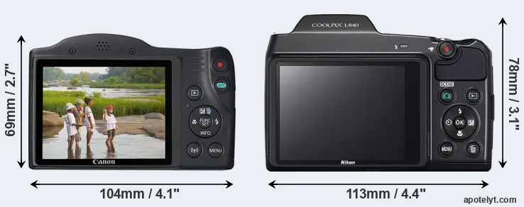 Comparison SX430 or L840 rear