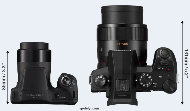 Compare SX430 versus FZ1000 II top