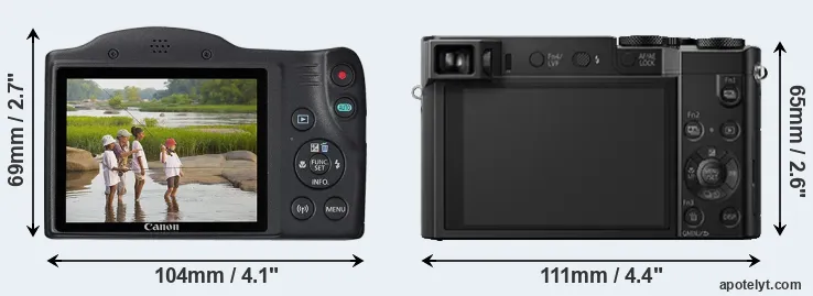 Comparison SX430 or TZ100 rear