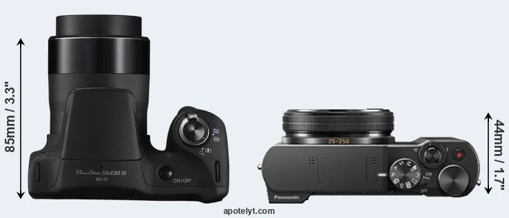 Compare SX430 versus TZ100 top
