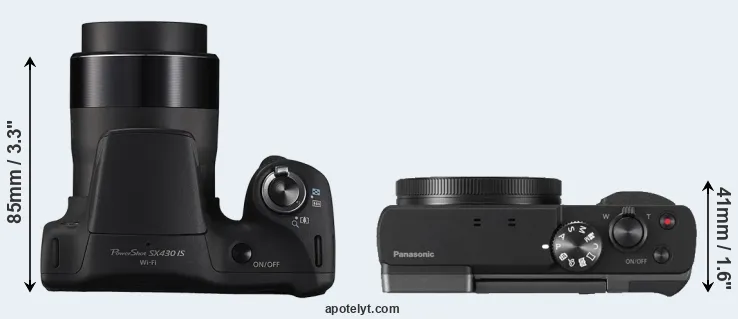 Compare SX430 versus ZS70 top