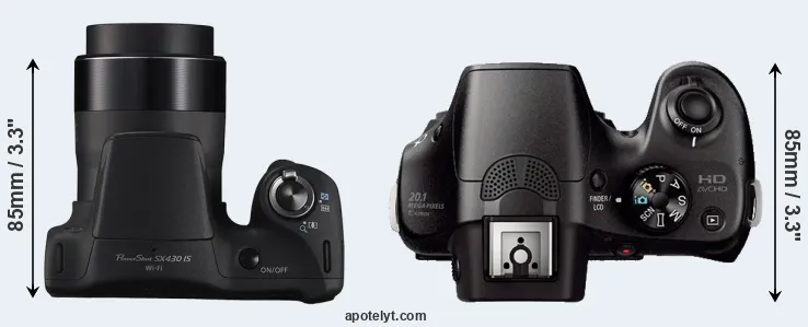 Compare SX430 versus A3000 top