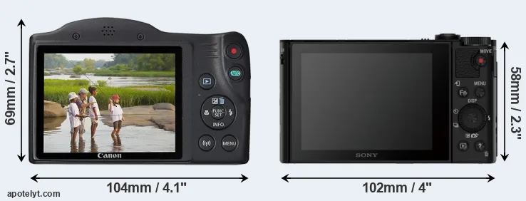 Comparison SX430 or HX90V rear