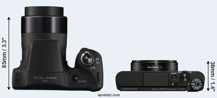 Compare SX430 versus WX800 top