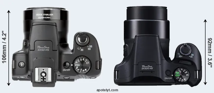 Compare SX50 versus SX520 top