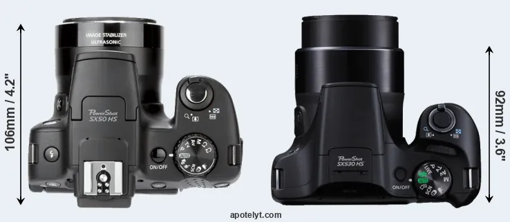 Compare SX50 versus SX530 top