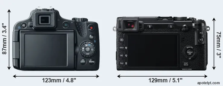 Comparison SX50 or X-E2 rear