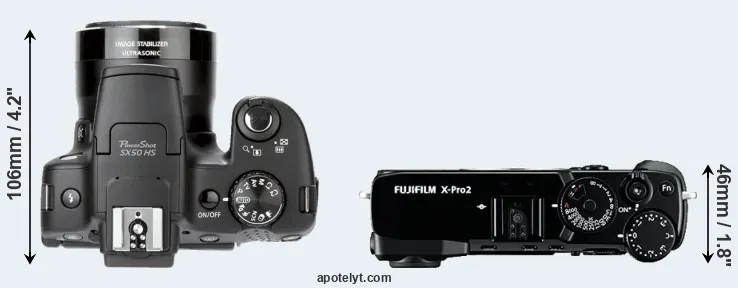 Compare SX50 versus X-Pro2 top