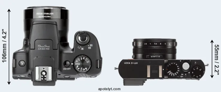 Compare SX50 versus D-LUX Typ 109 top