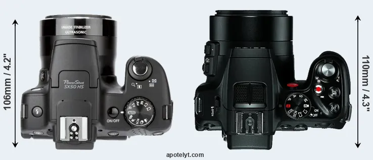 Compare SX50 versus V-LUX 4 top