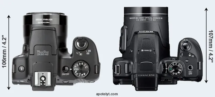 Compare SX50 versus B700 top