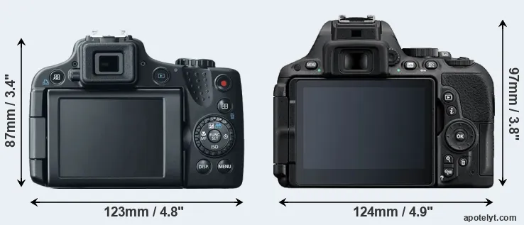 Comparison SX50 or D5500 rear