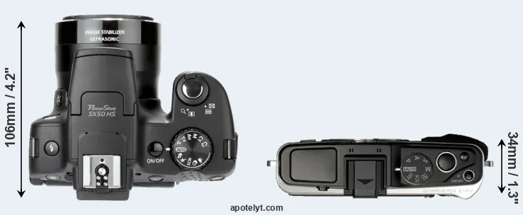 Compare SX50 versus E-P3 top