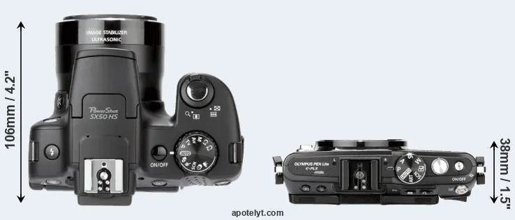 Compare SX50 versus E-PL5 top