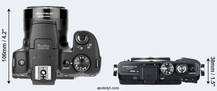 Compare SX50 versus E-PL7 top