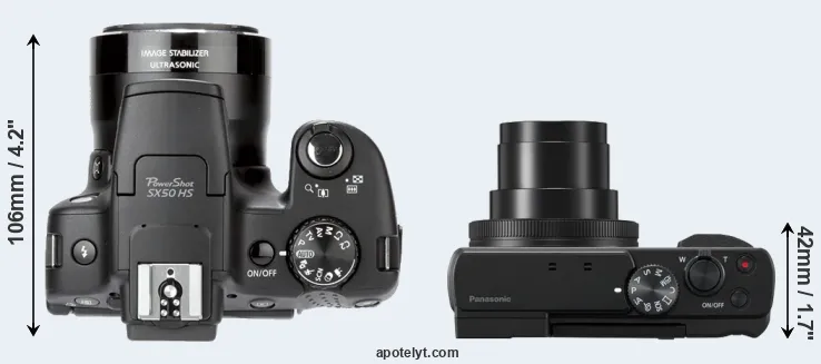 Compare SX50 versus ZS80 top