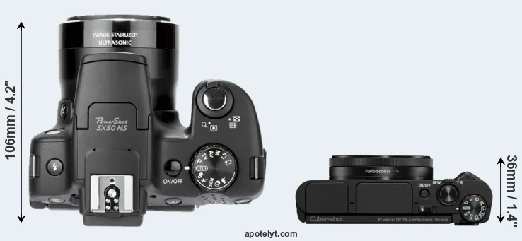 Compare SX50 versus HX99 top