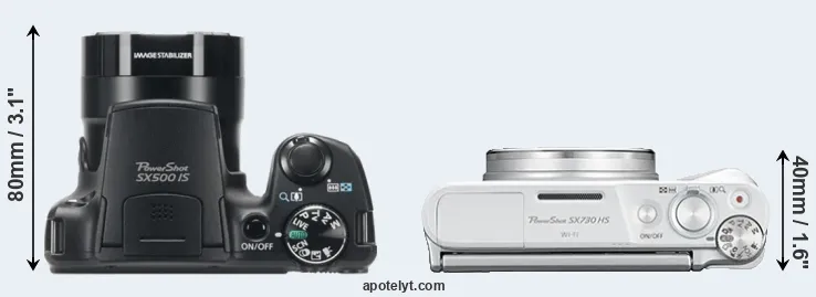 Compare SX500 versus SX730 top