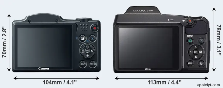Comparison SX500 or L840 rear