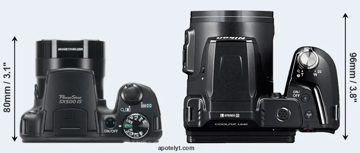Compare SX500 versus L840 top