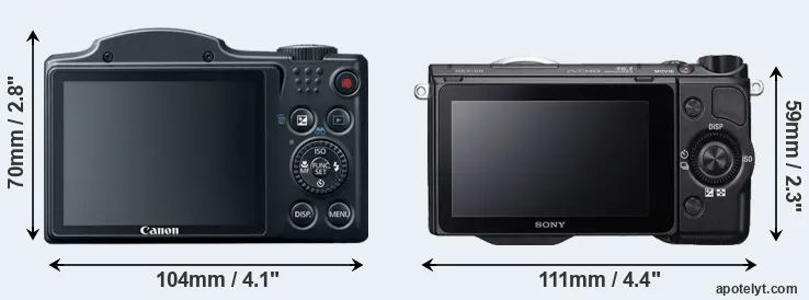 Comparison SX500 or NEX-5R rear