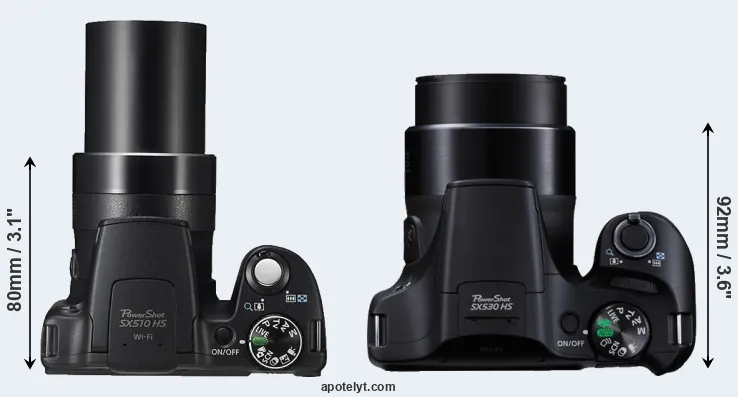 Compare SX510 versus SX530 top