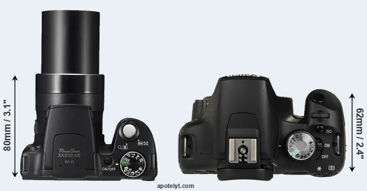Compare SX510 versus T1i top