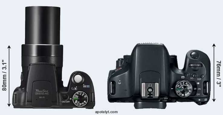 Compare SX510 versus T7i top
