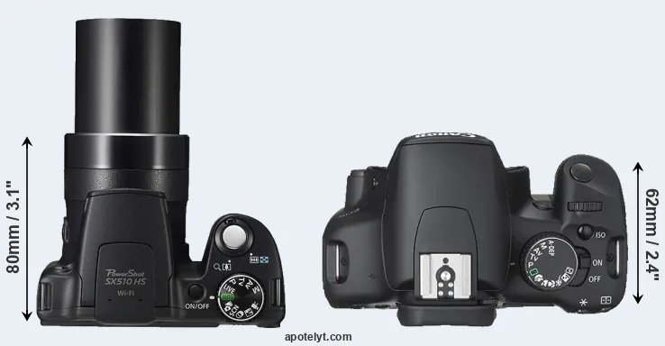 Compare SX510 versus XSi top