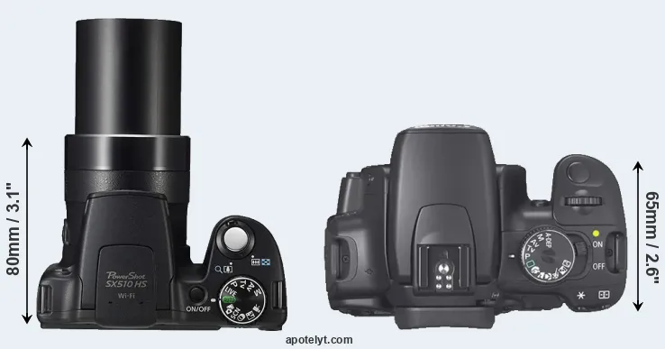 Compare SX510 versus XTi top